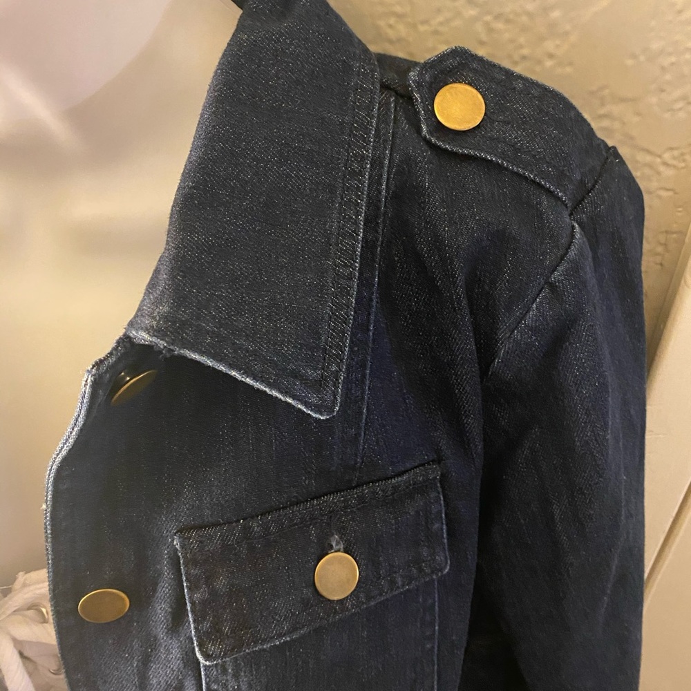 Sugarlips Ruffle Back Denim Jean Jacket - Picture 6 of 8